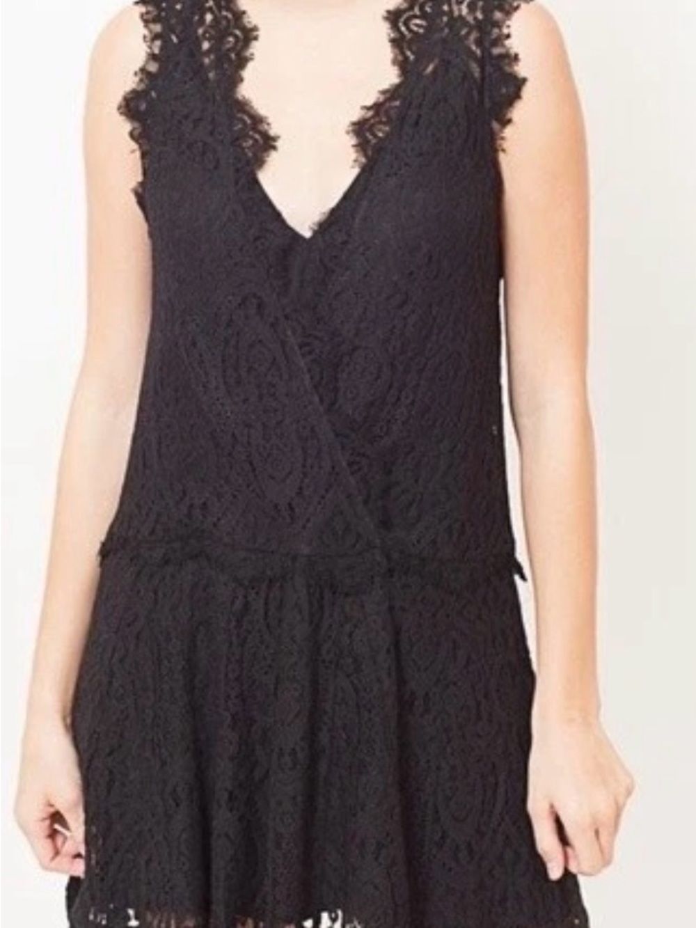 Free People Heart in Two Lace Mini Dress in black
